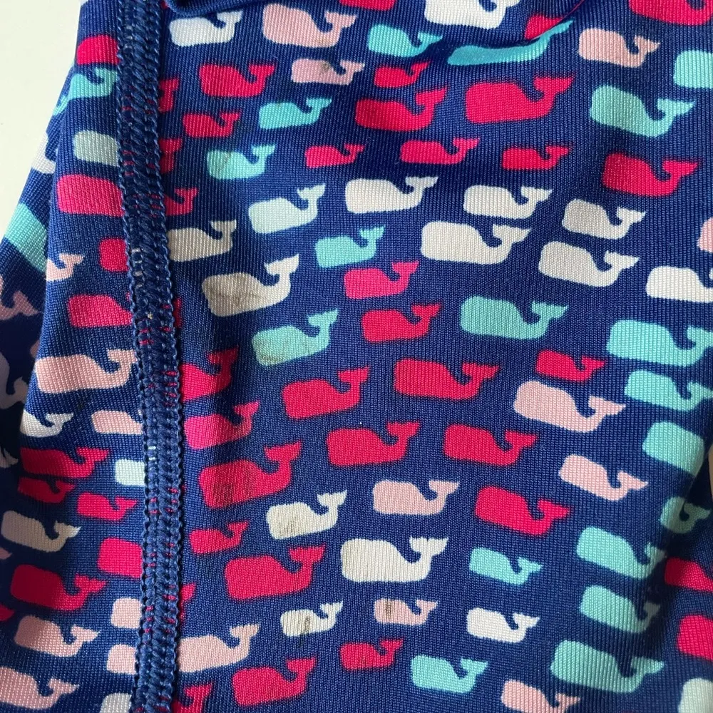 Vineyard Vines Whale Stripe Full Length Sport Leggings Blue Pink Size XSmall - Image 6