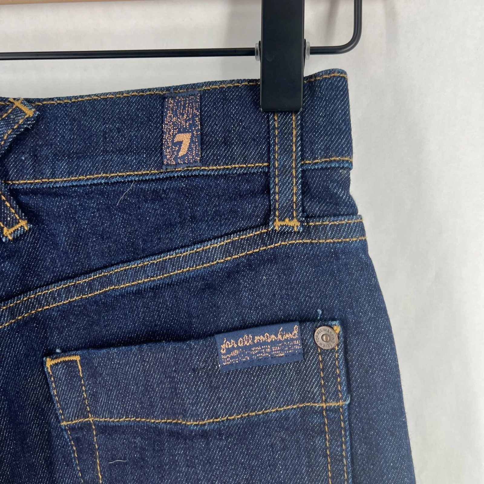 7 for All Mankind Jeans Womens 24 Blue Denim Dark Wash High Rise Bootcut Leg - Image 7