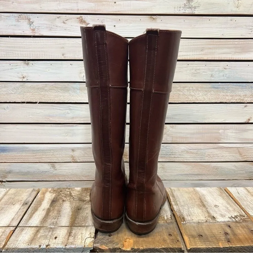Vintage Frye 8405 Campus 12D Brown Leather Tall Riding Boots Western Women's 13 - Image 4