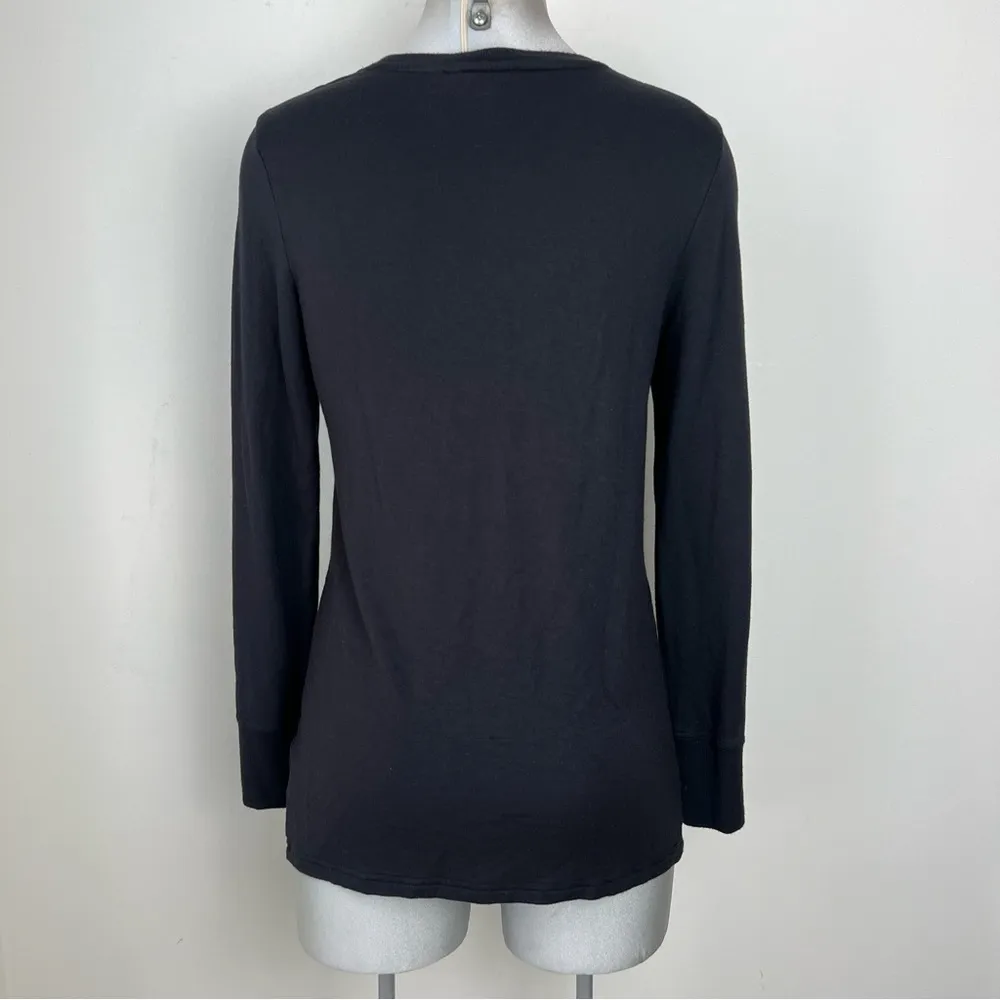 Athleta Nirvana Twist Front Long Sleeve Top in Black Size Small - Image 3