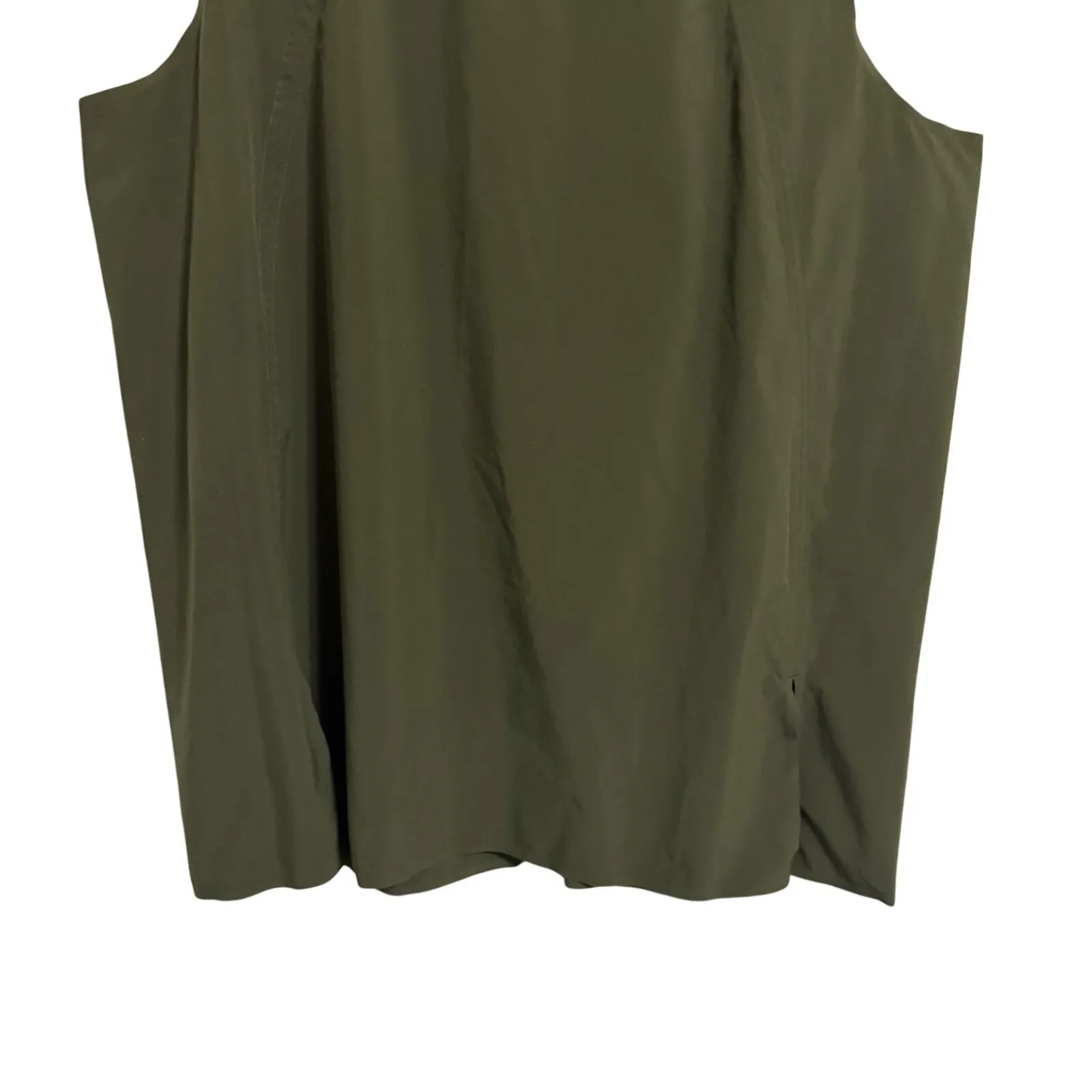 Athleta Zephyr Refined Tank Top Olive Green Sleeveless Bateau Neck XL - Image 5