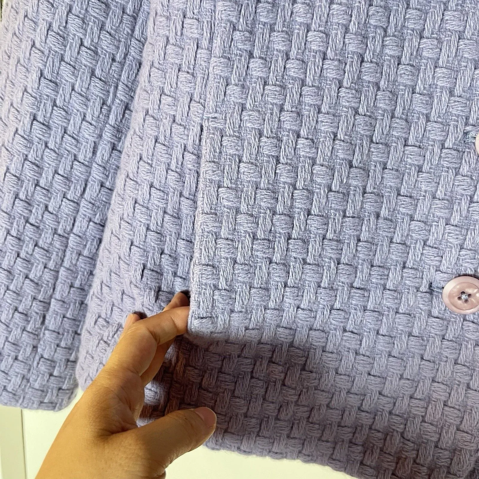 Appleseeds Jacket Womens Sz 14 80% Wool Lavender Knit Purple Size L - Image 5