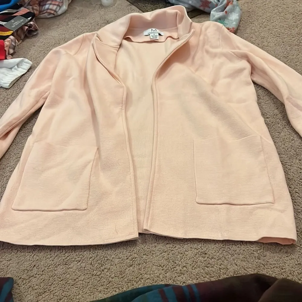 Magaschoni pink open blazer sweater M - Image 2
