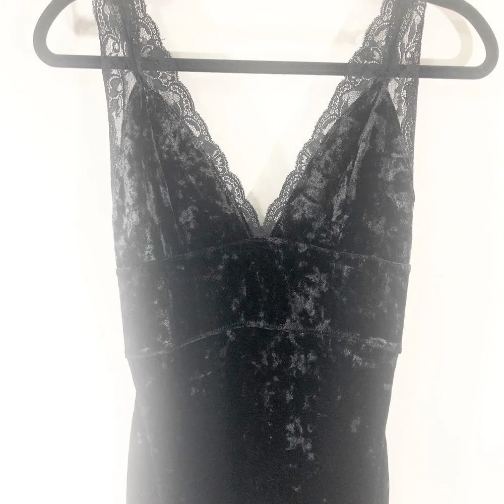Free People Intimately Velvet Black Lace Dress - Image 5