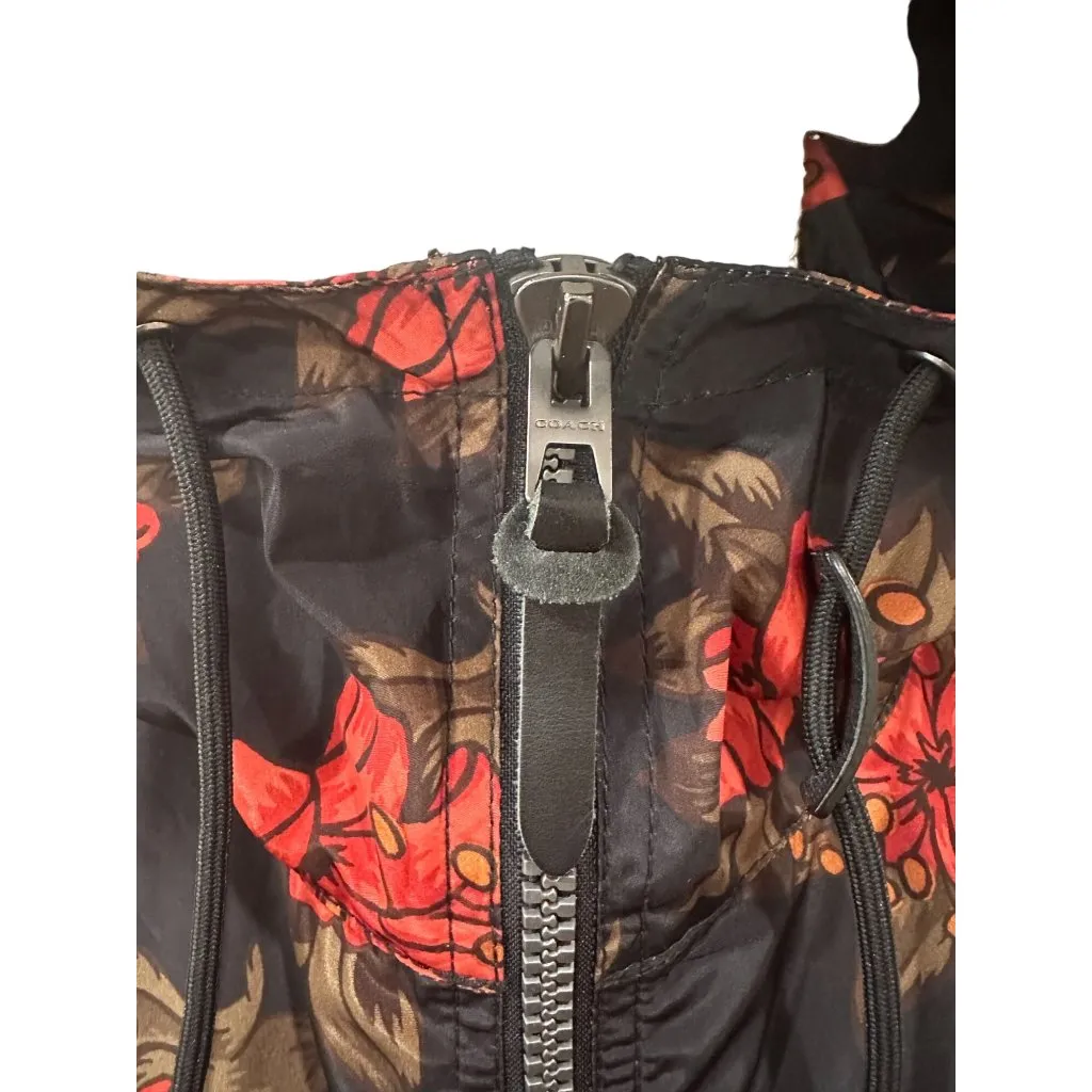 COACH Floral Windbreaker Hoodie Jacket Size Small - Image 6