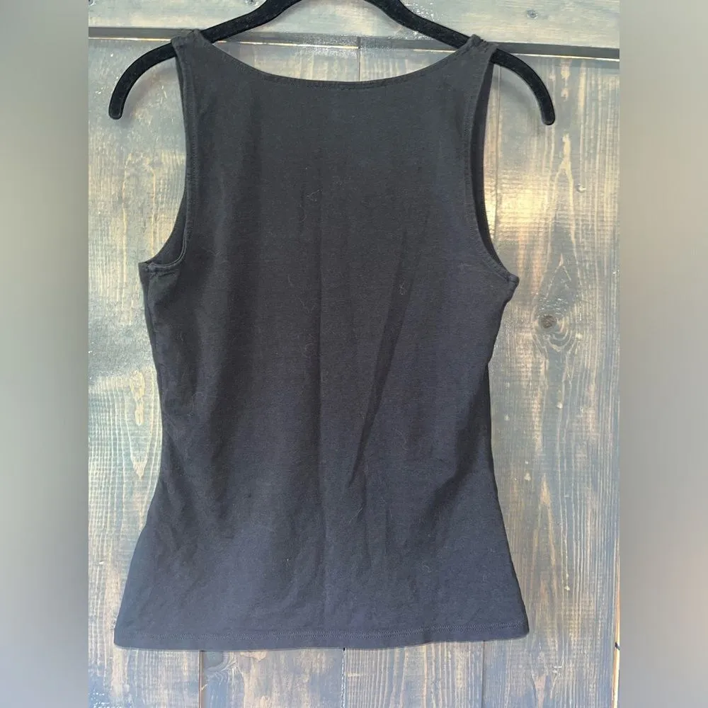 Classic Black V-Neck Sleeveless Tank Top Blouse Basic Essential Layering Cami‎ - Image 5