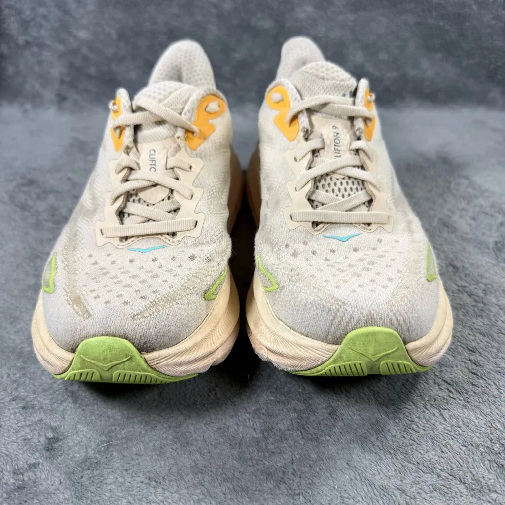 Women’s 8.5 HOKA ONE ONE Clifton 9 Running Shoe Vanilla Astral Workout Training - Image 2