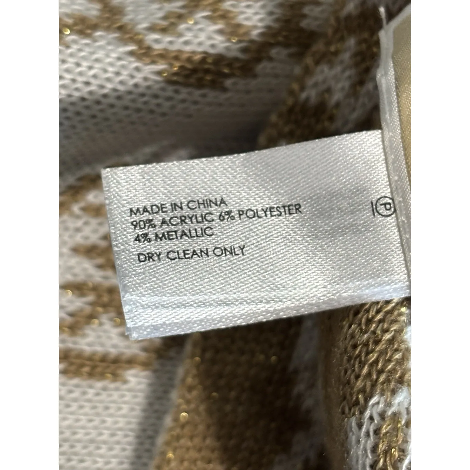 Michael Kors Scarf Reversible Infinity Ivory/Gold Metallic MK‎ Logo Soft OS - Image 6