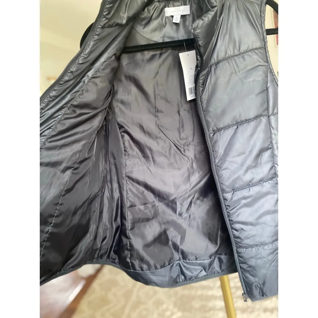 NWTs New Directions Puffer Vest Quilted Ansel Grey XL Lightweight Outerwear Chic Gray - Image 4