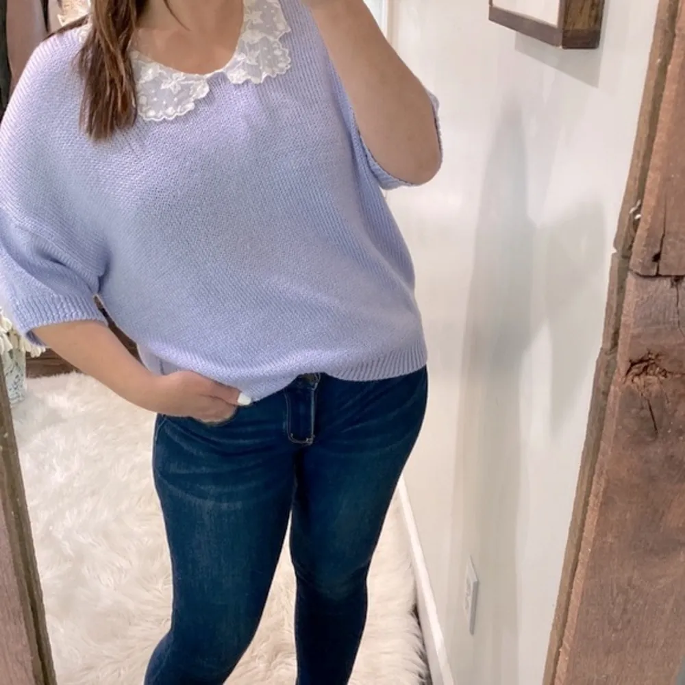 VINTAGE pastel lavender knit sweater size extra large Purple - Image 5