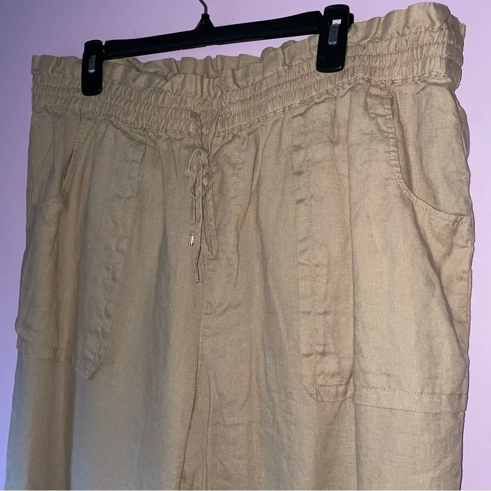 Lauren Ralph Lauren Size 16W 100% Linen Pants Pull On - Image 2