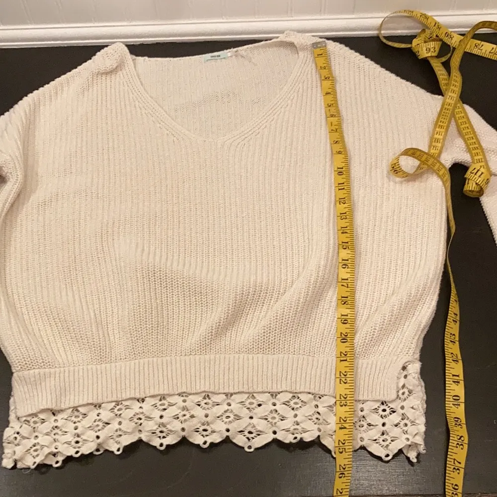 Urban outfitters Kiminchi blue cream knit sweater sz xs - Image 6