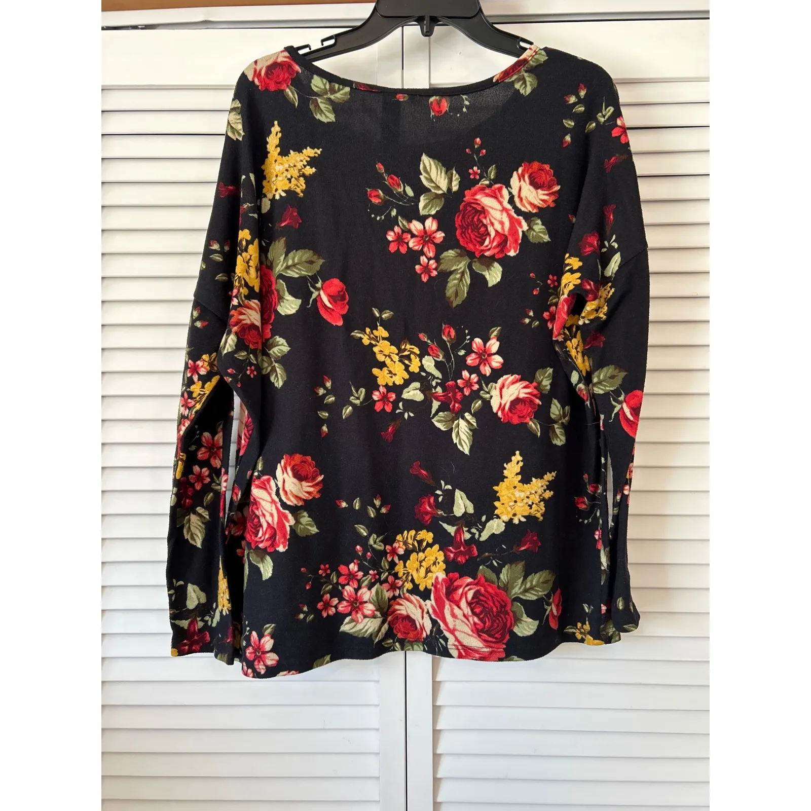 Agnes & Dora Urban pullover Floral Print Long Sleeve Top, Womens M Made in USA - Image 3