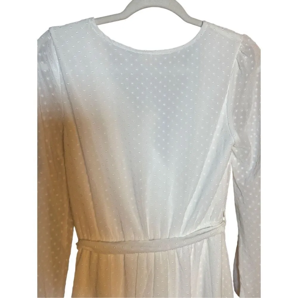 Hem & Thread Belle of the Ball Dress White Swiss Dot Mini Dress Sz Small NEW - Image 15