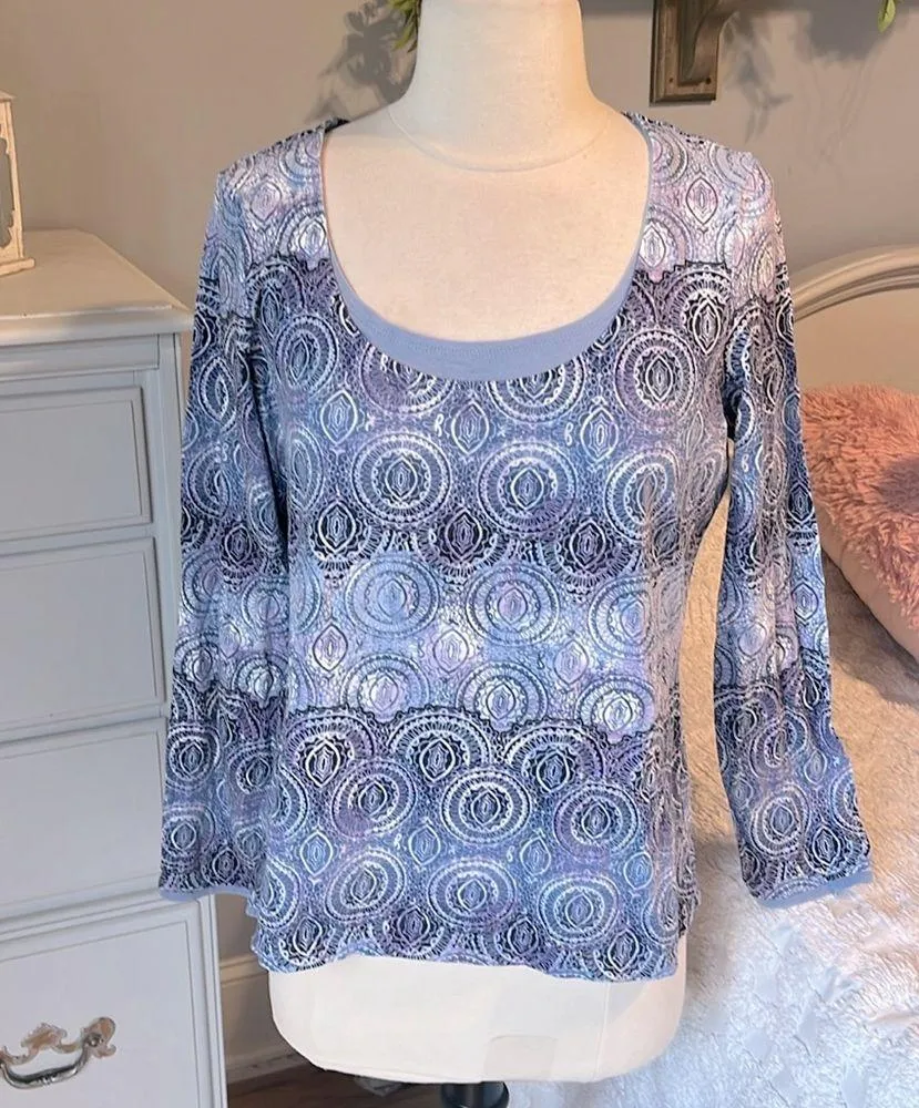 Axcess Liz Claiborne Blue Print Long Sleeve - Image 6