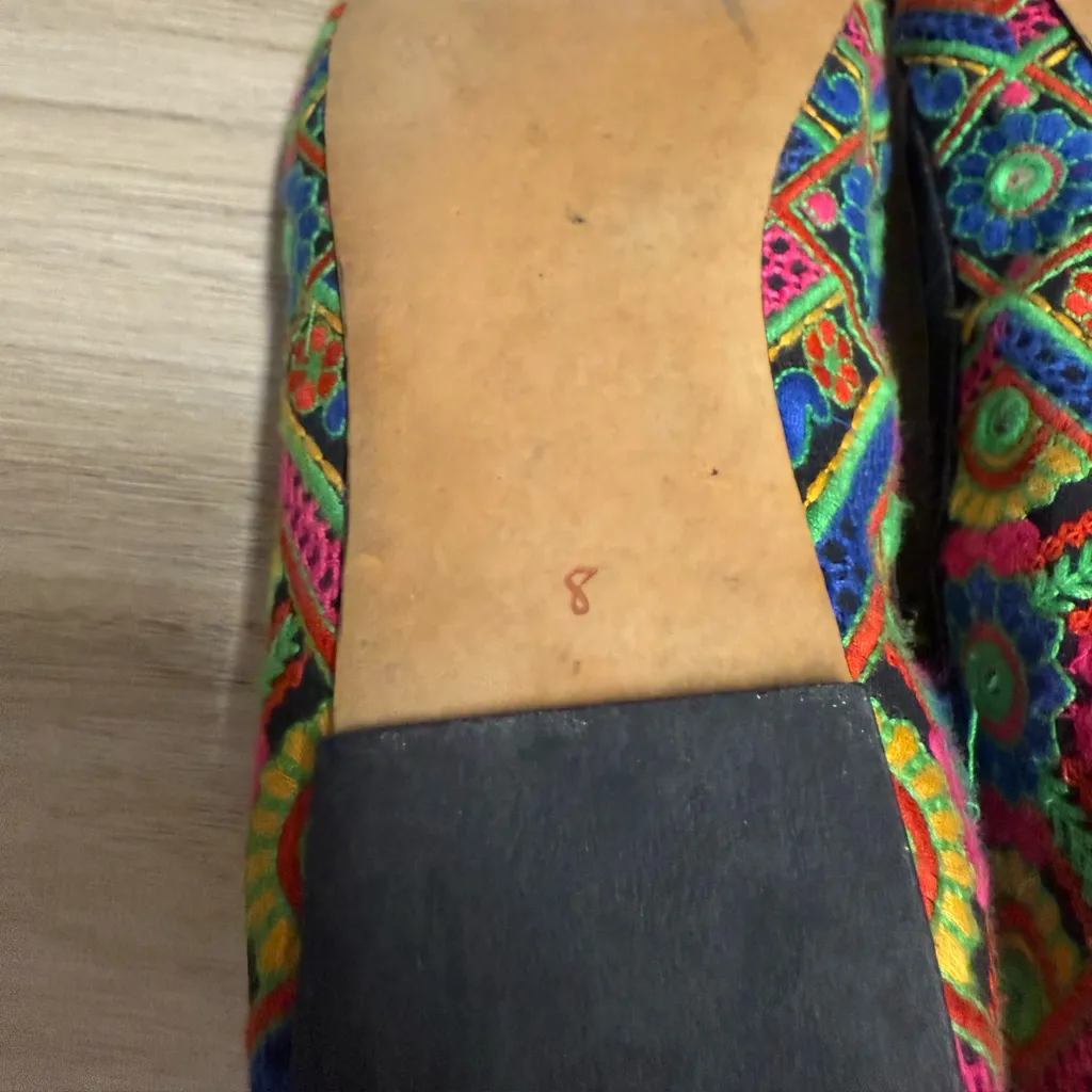 Sam Edelman Felicia Blue Pink Mirror Print Colorful Embroidered Ballet Flat - Image 7