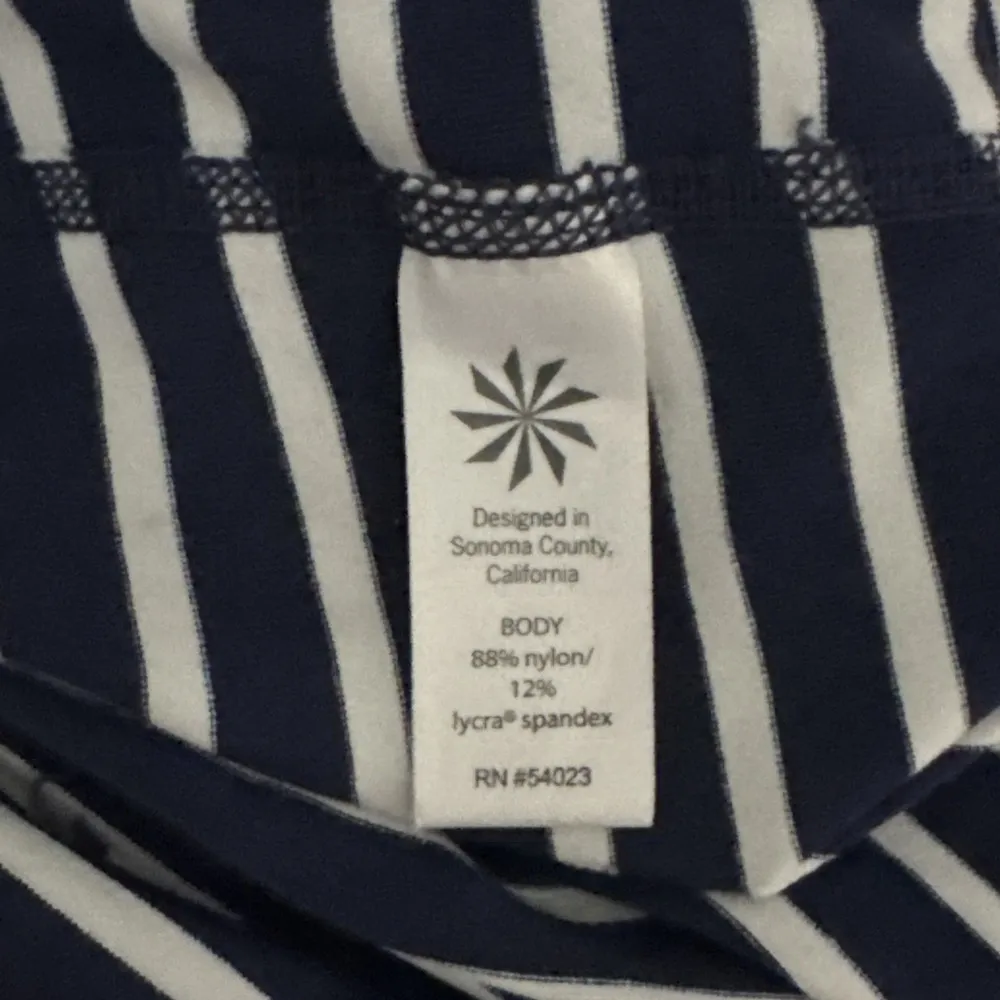 Athleta Pants Womens Small Navy White Stripe Chaturanga Capri Legging Athleisure - Image 7