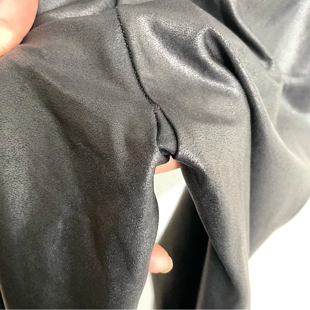 Spanx Maternity Womens Leggings Black Faux Leather Mama Faux Size Small - Image 8