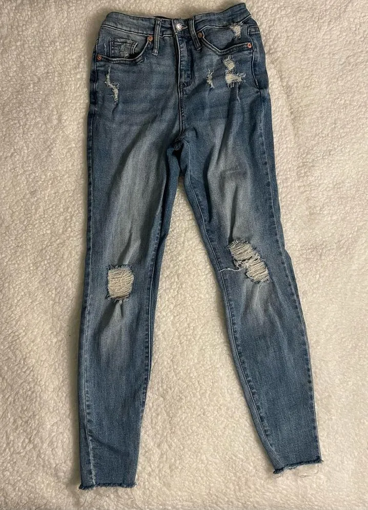 distressed skinny jeans size 0 - Image 2