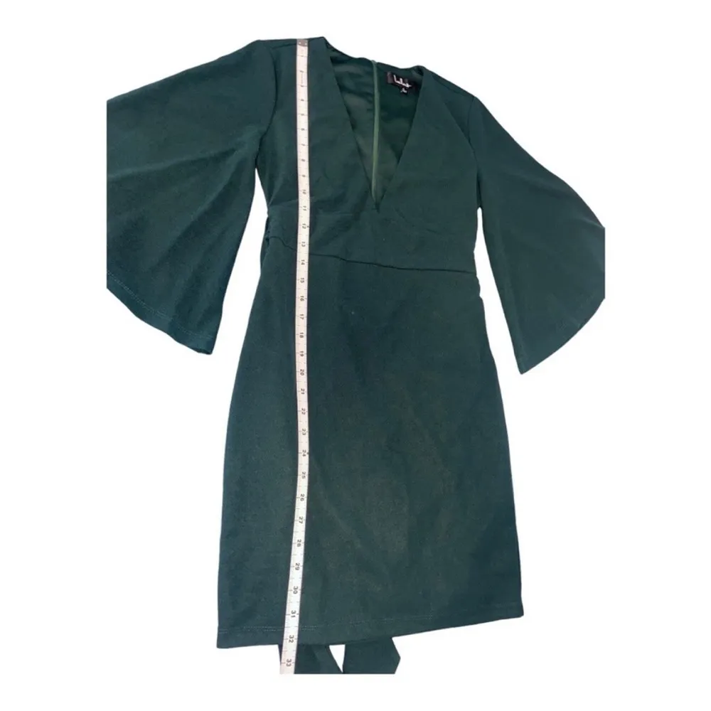Lulus Glimpse of Glamour Forest Green Bell Sleeve Bodycon Mini Dress | Size S - Image 6