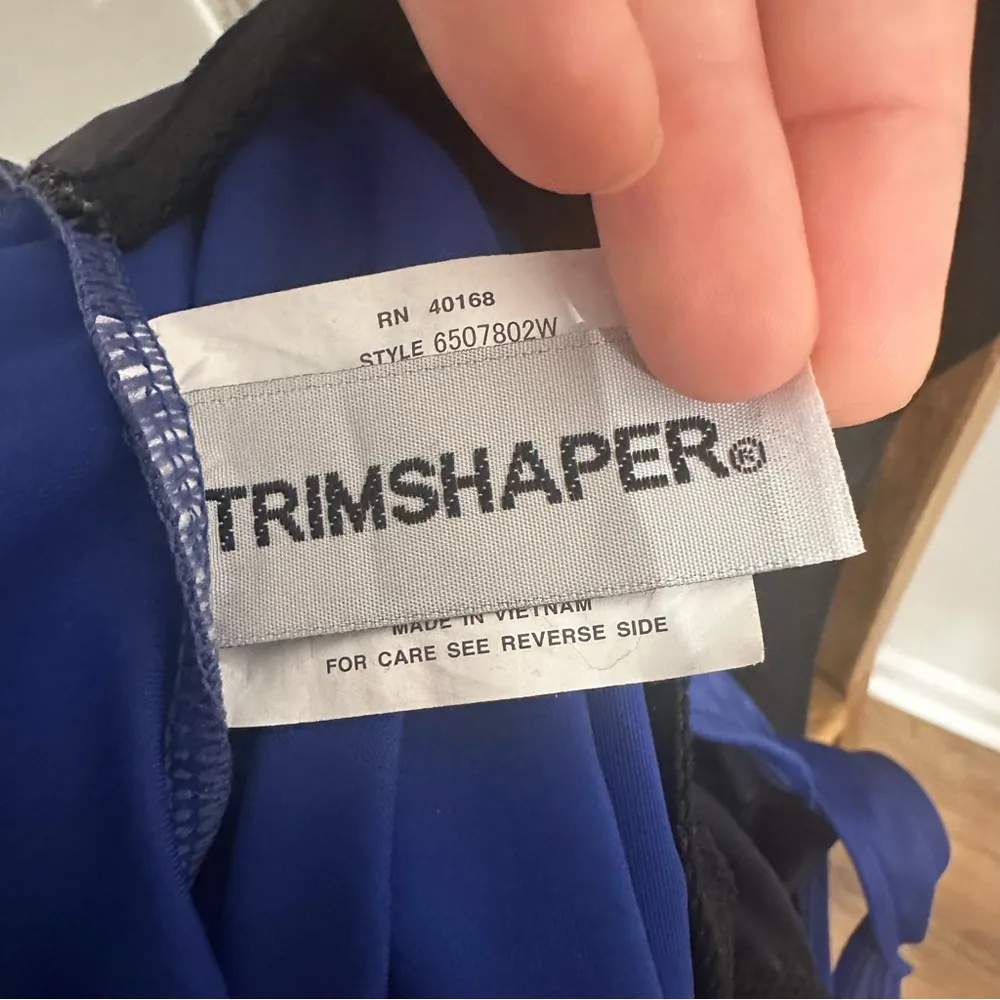 Trimshaper Averi cobalt blue slimming one piece swimsuit Womens plus size 20W - Image 8