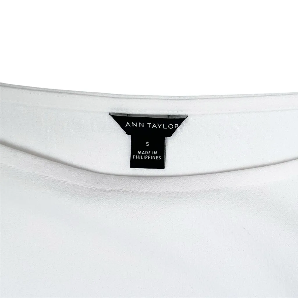 Ann‎ Taylor Cream White Long Sleeve Dressy Blouse Size Small - Image 5