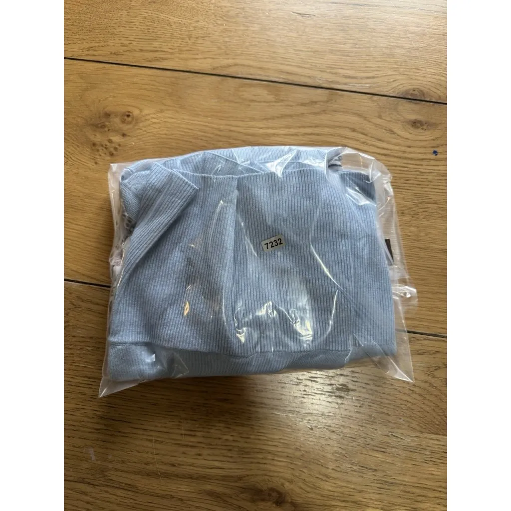 89th Madison Women Size Small Sweater Blouse Long Sleeves Floral Lightweight Blue - Image 10