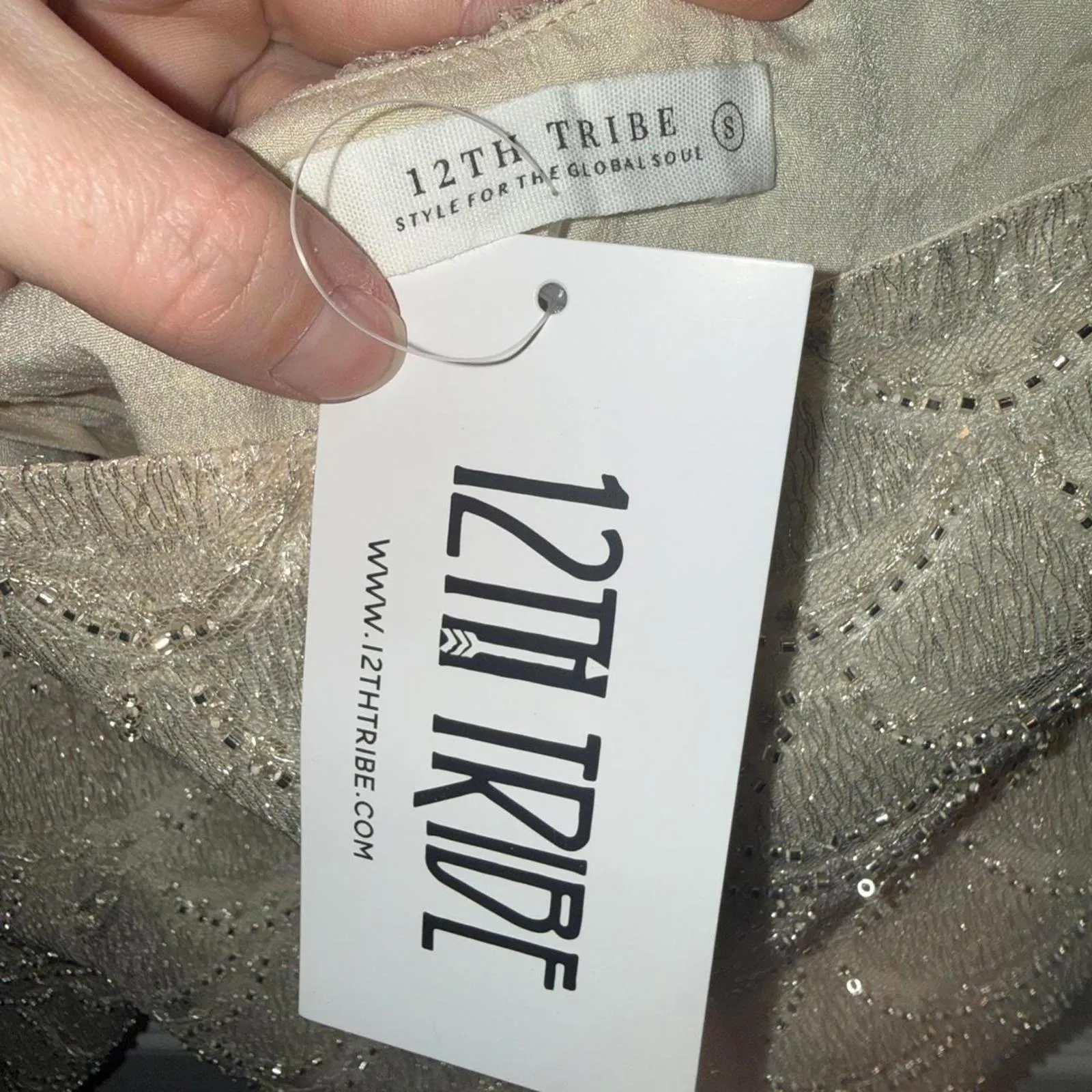 12th tribe Lucinda Ivory Sequin Mini Skirt - Image 4