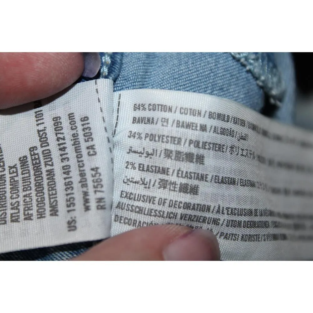 Womens Abercrombie & Fitch Blue Denim Light Wash Skinny Jeans Size 4, W 27 x L29 - Image 4