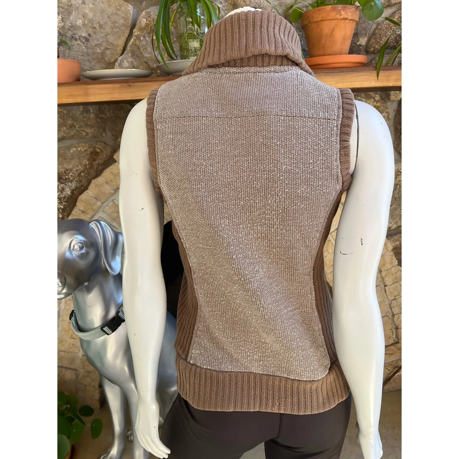 REI Full Zip Brown Sweater Vest Women's Size XS - Image 2