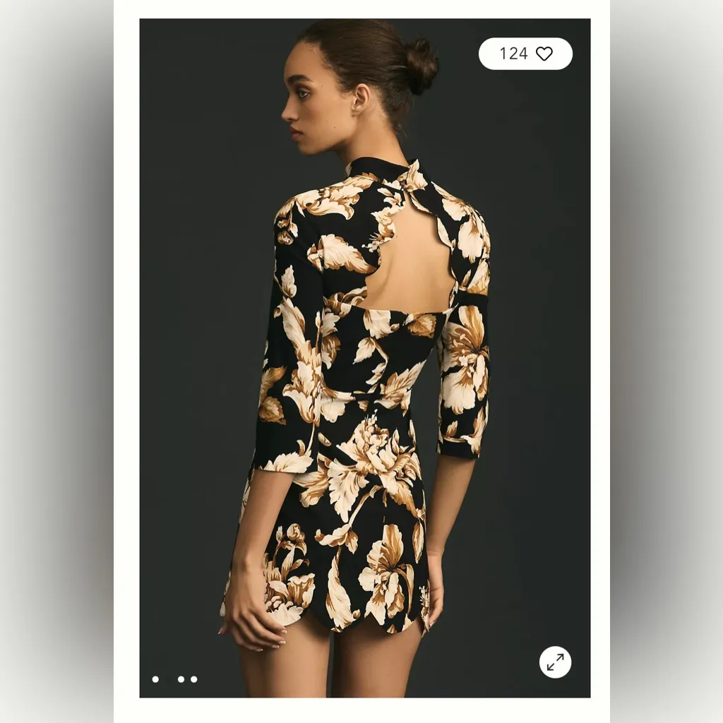 Anthropologie Maeve Mock-Neck Scalloped Shift Mini Dress,Size 8,NWT - Image 2