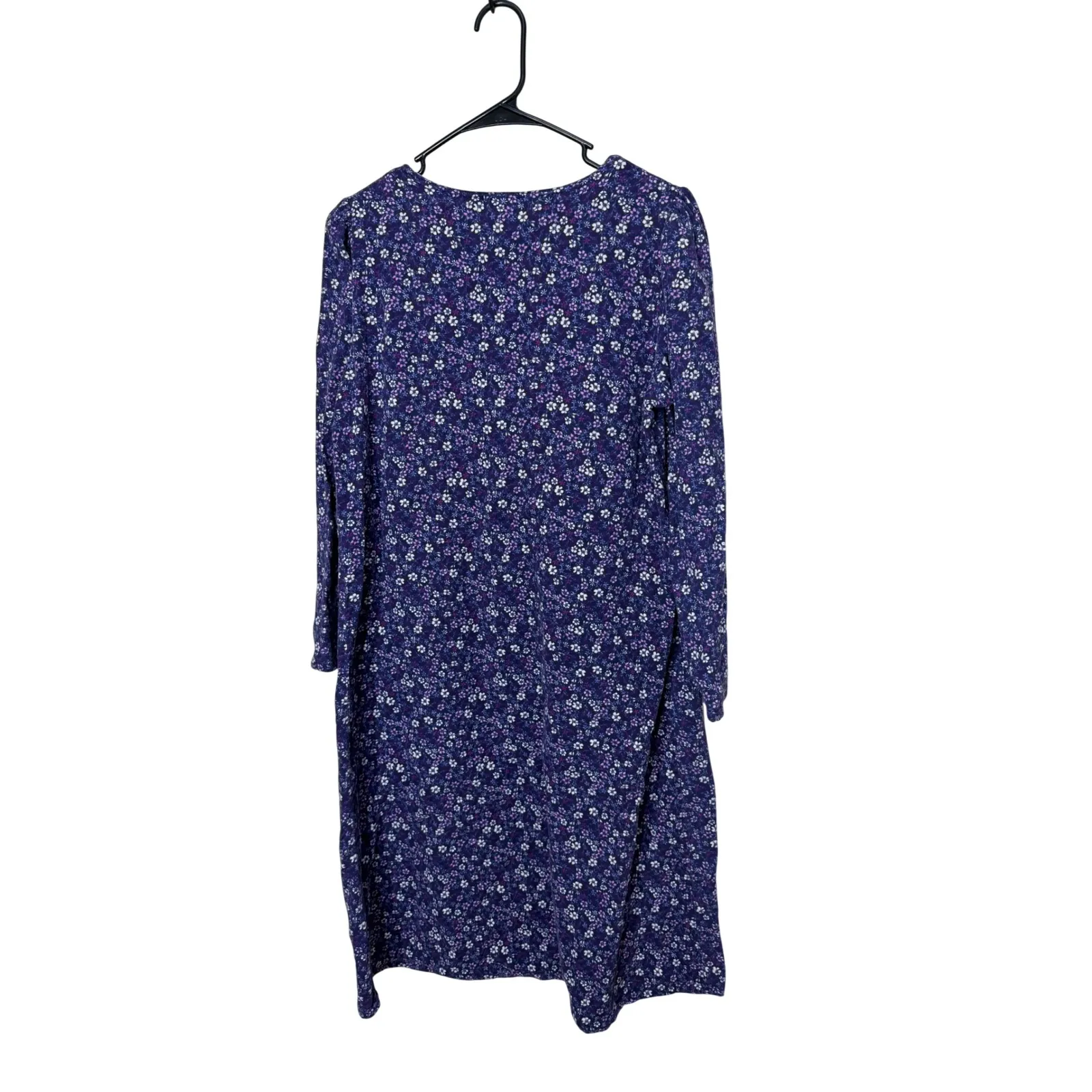 Adonna Sleepwear Womens Nightgown Long Sleeve Purple Floral Lace Trim Size L Size L - Image 6