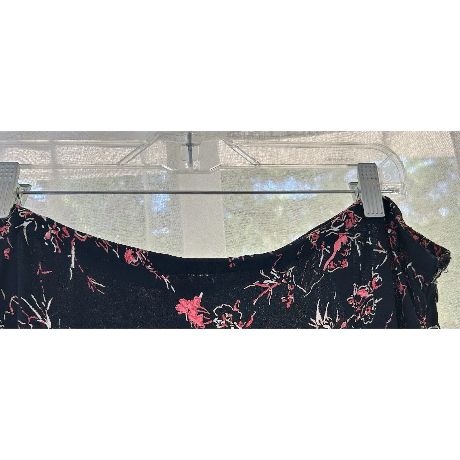 Black Floral Plus Trumpet Skirt 22/24 Kathie Lee Woman Vtg Peasant Goth Whimsy Size 22W - Image 2