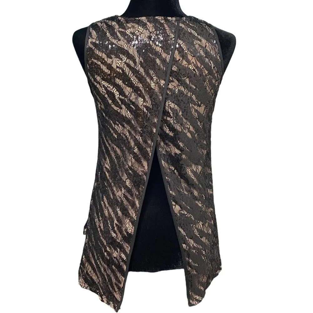 MM Couture Split Back Sequin Lace Sleeveless Top Small NWT Whimsigoth Y2K - Image 3