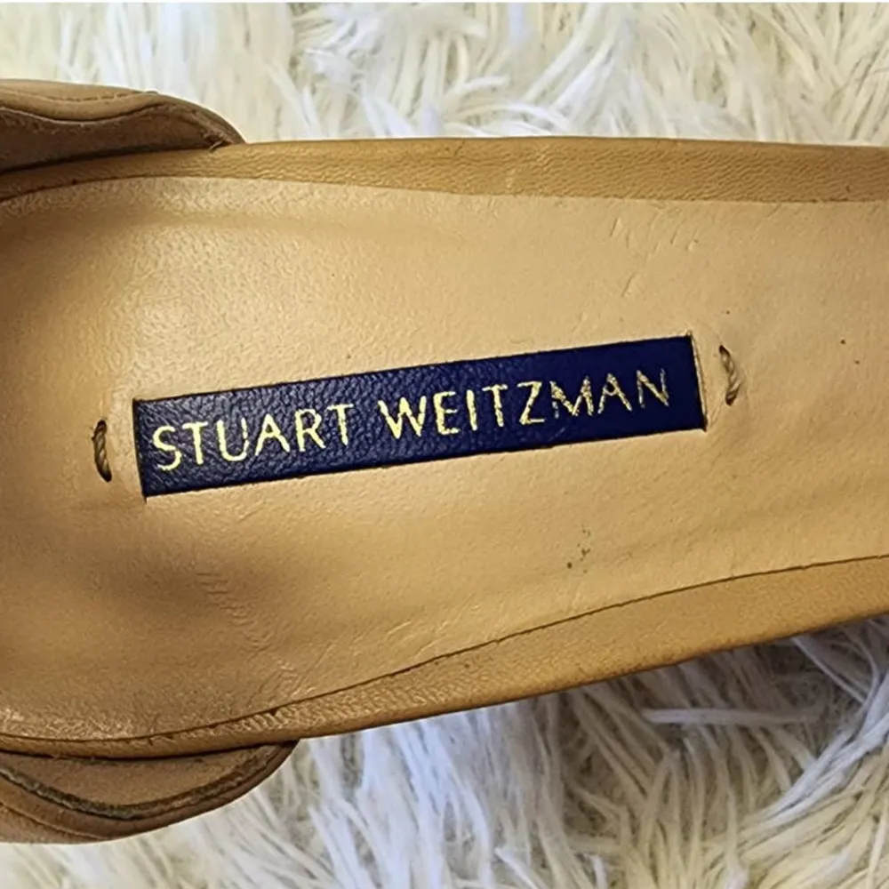 Stuart Weitzman Nearlynude Strap Leather Sandals 12 - Image 5
