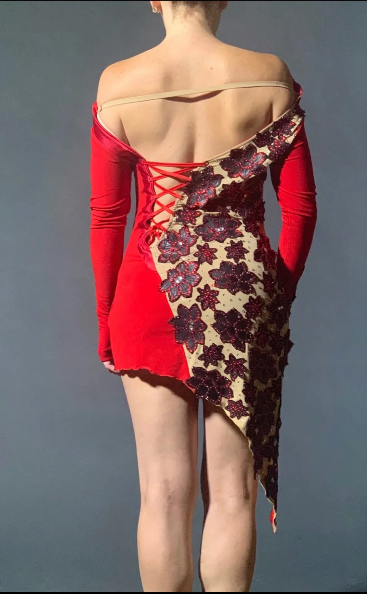 Red Latin Dance Dress - Image 6