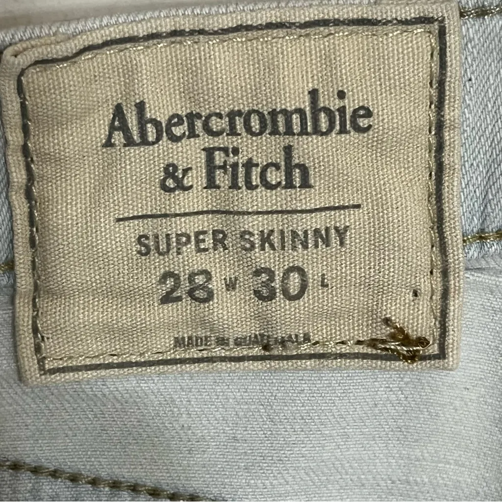 Women’s Abercrombie &‎ Fitch Super Skinny Size 28 X 30 White Denim Jeans - Image 8