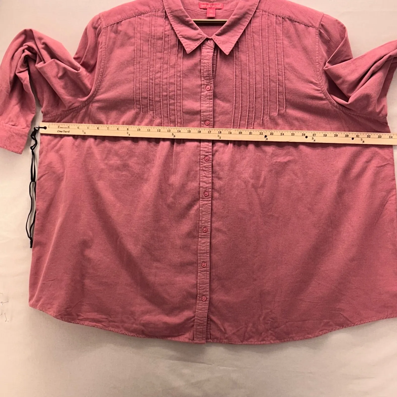 Woman Within Corduroy Button Up Blouse Pink 4X - Image 11