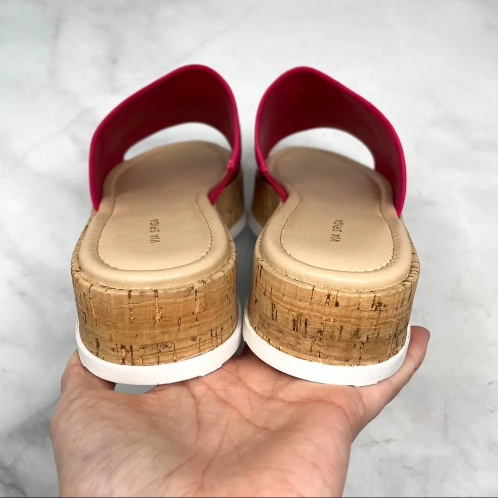 NEW Via Spiga Garcella Suede Platform Slip On Slide Mule Sandals Summer 70s 8.5 - Image 6