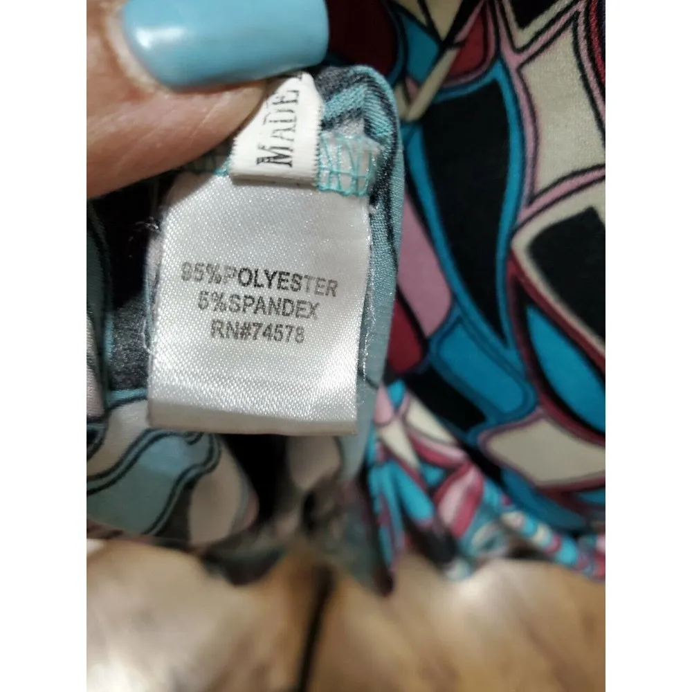 Tempo Paris Women's Multicolor Polyester V-Neck Long Sleeve Knee Length Dress - Image 10