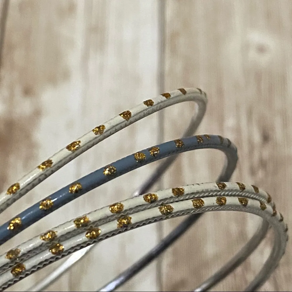 Lightweight Polka Dot Bangle Bracelet Set White - Image 6