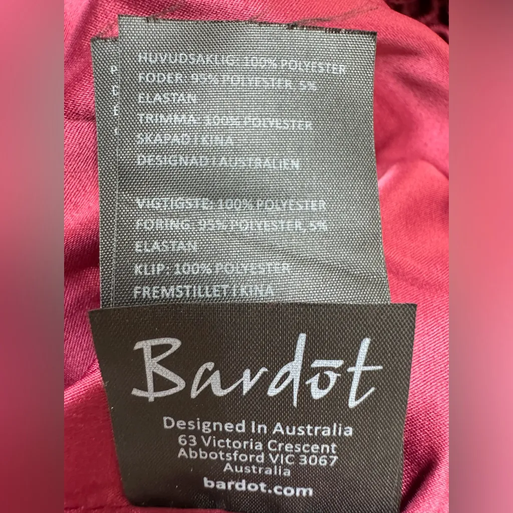 Bardot Mariano Lace Sheath Dress in Burgundy Wine Mulberry size US 10 Large - Image 7