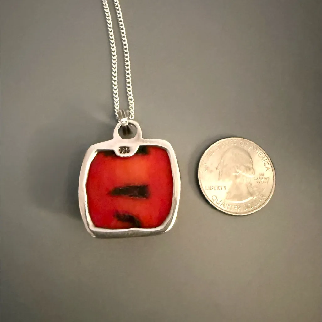 Chic Southwestern Jasper Sterling Silver Pendant w/ Sterling Plate Chain - Image 4