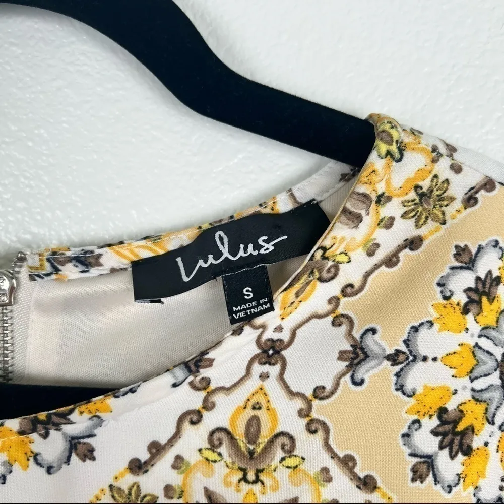 Lulus Dandy Lion Yellow Print Mini Dress S‎ - Image 4