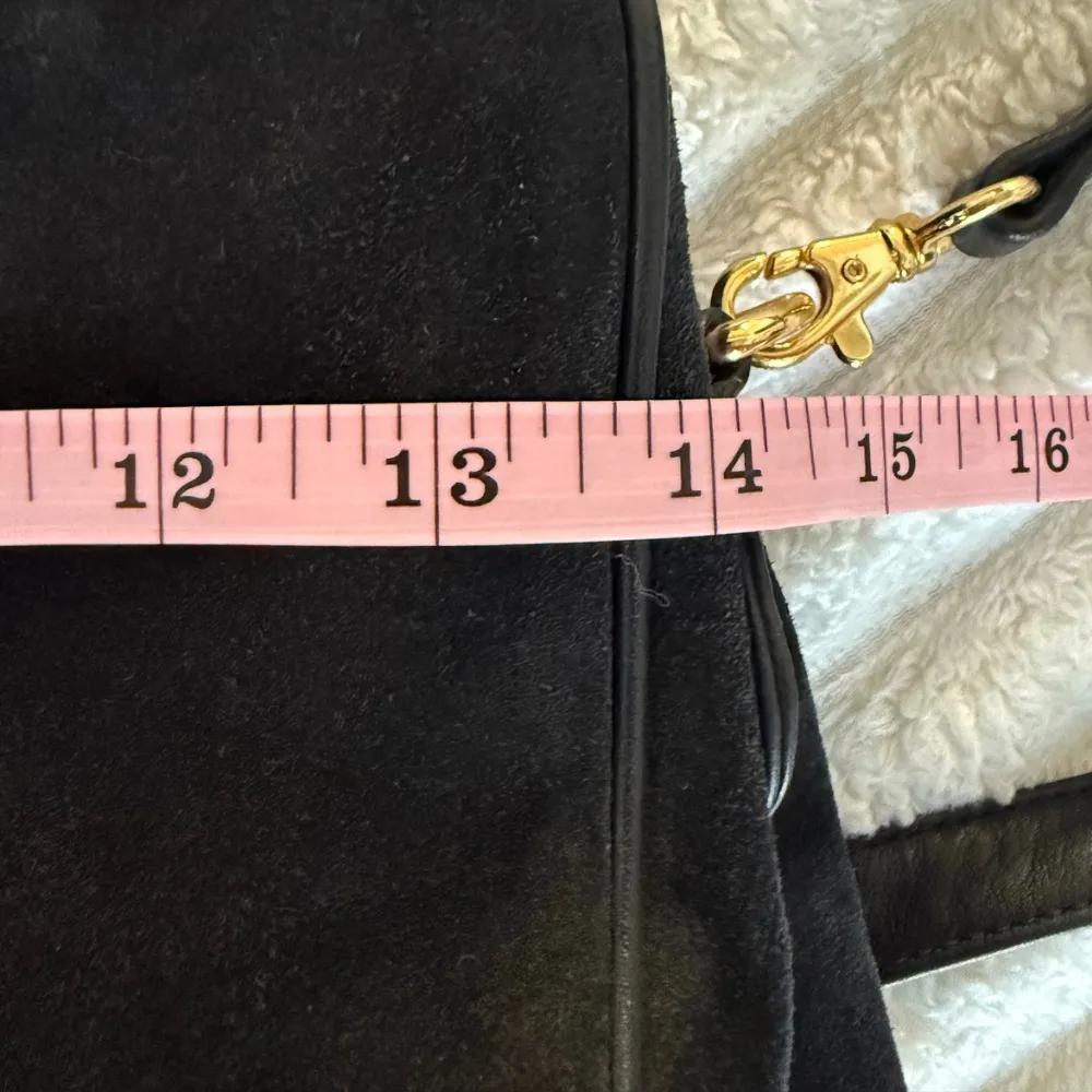 Talbots Black Leather Tote Bag with Gold Details - Image 2