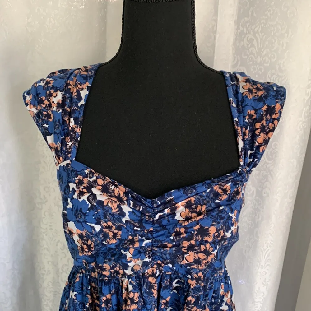Free People Blue Floral Mini Dress - Image 2