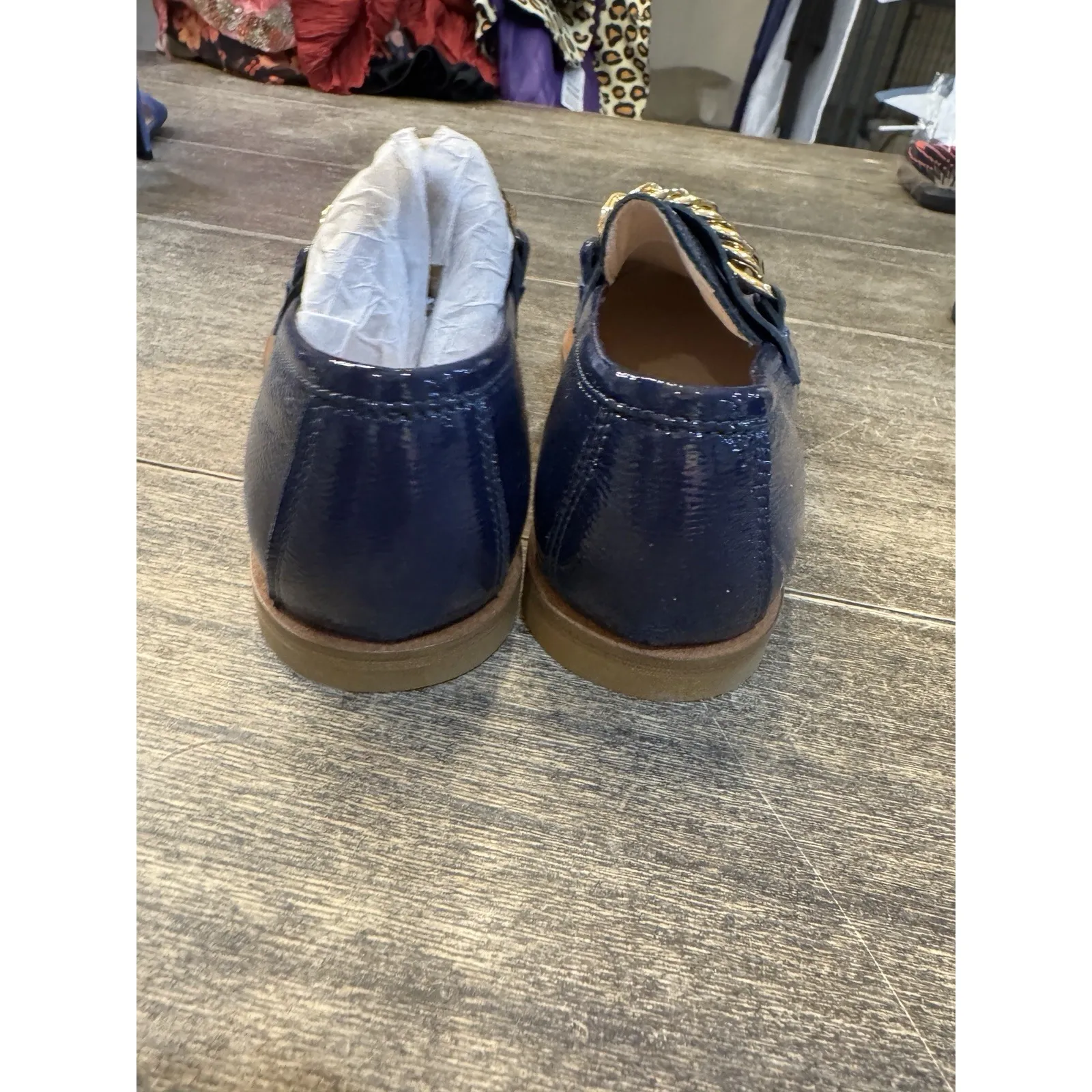 LA CANADIENNE Womens Beatle Crinkle Leather Loafer Patent Size 37 US 6 - Image 9