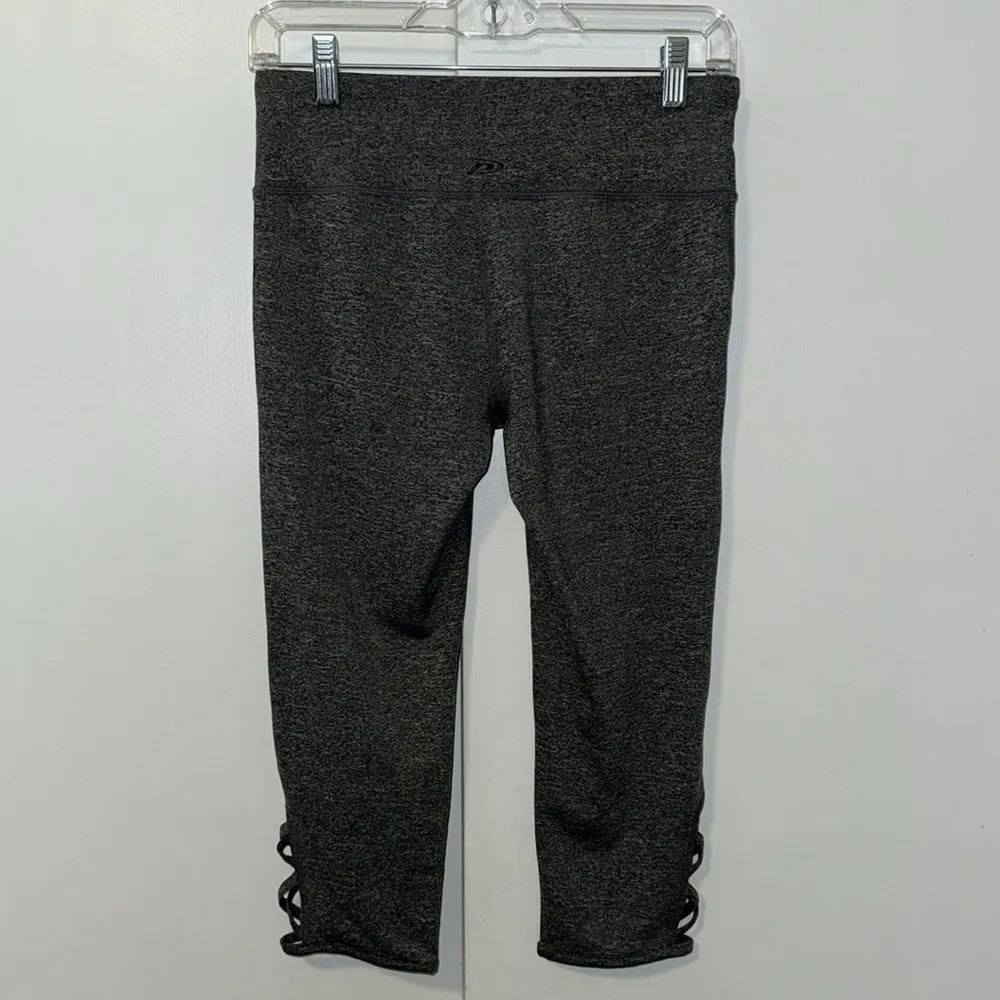 Pro Player Capri Lattice Leg Leggings Charcoal Gray Women’s S Small - Image 2