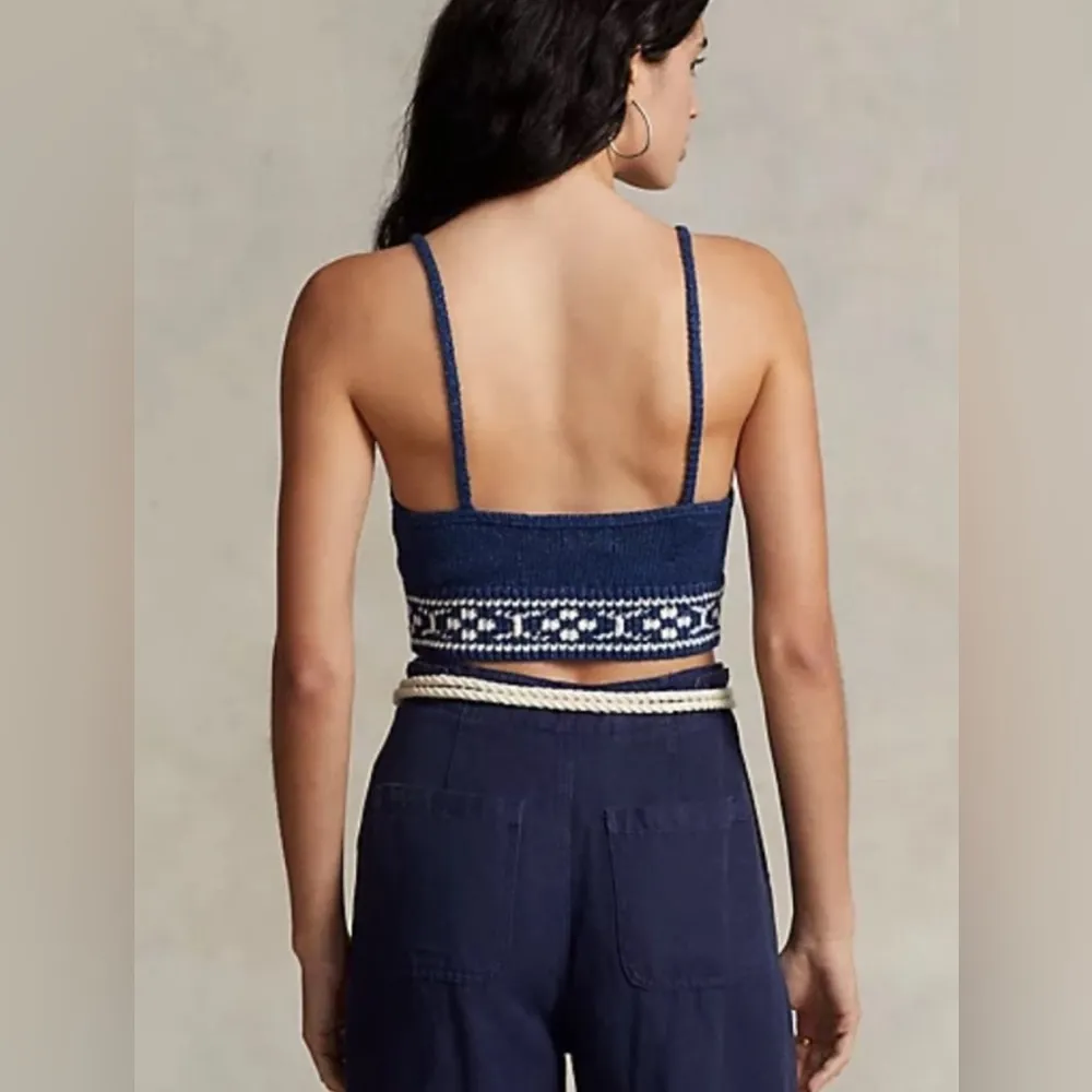 NWT Geo-Motif Cotton-Linen Bralette Polo Ralph Lauren - Image 3