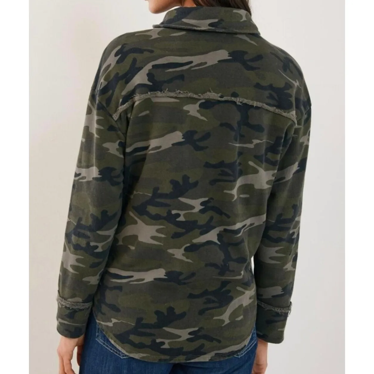 Anthropologie t.La Eamon Shirt Jacket/Shacket Camo Print XS Green - Image 14